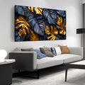 Leaves Pictures for Living Room Wall Decoration - Black and Gold Canvas Wall Art Bedroom - Modern Wall Art for Dining Room Size 29