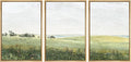 SIGNWIN Framed Canvas Print Wall Art Set Green Pasture Countryside Flower Field Nature Abstract Illustrations Modern Art Decorative Nordic Rustic for Living Room, Bedroom, Office - 24