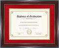 GraduatePro 8.5x11 Diploma Frame with Red Over Gold Mat or Display 11x14 Document Without Mat, CPA License Frame, UV Protection Acrylic, Mahogany with Gold Beads