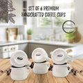 Bacimi® Mini Ceramic Espresso Coffee Mugs (Set of 6 / 3oz 90ML) - Small Drinking Cups - Dishwasher & Microwave Safe - Diner Style Modern Mugs for Coffee, Tea, Cocoa, Milk & Latte - White