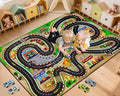 Kids Rug, Race Track Baby Play Mats, 5' x 7' FT Kids Rug for Playroom,Extra Thick (0.4in) Realistic 3D Cascading Surround Route, Great for Playing with Cars and Toys, Non-Slip Car Carpet
