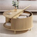 Round Coffee Table with Storage,31.5