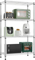 1000 lbs 4 Tier Shelf Metal Storage Shelves Wire Rack Closet Organizers for Garage Kitchen Bathroom Laundry Chrome 11.8