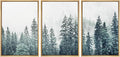SIGNWIN Framed Canvas Print Wall Art Woodland Nursery Decor Set Film Grain Misty Mountain Pine Trees Nature Wilderness Modern Art Chic Landscape for Living Room, Bedroom, Office - 16