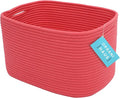 OrganiHaus Coral Basket for Shelves, Decorative Cloth for Organizing, Cotton Rope Storage Basket for Toys, Small Woven Baskets for Storage