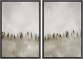 MUDECOR Framed Canvas Print Wall Art Set Misty Pines Serene Forest Landscape Illustrations Modern Art Decorative Bohemian Calm/Zen for Living Room, Bedroom, Office - 24
