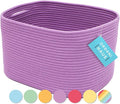 OrganiHaus Purple Basket for Shelves, Decorative Cloth for Organizing, Cotton Rope Storage Basket for Toys, Small Woven Baskets for Storage