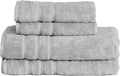Mosobam Luxury Turkish 4pc Towel Set 30X58 16X30 Light Grey (Gray) 700 GSM Bamboo Viscose & Aegean Turkish Combed Cotton