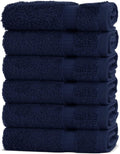 Chakir Turkish Linens 100% Cotton Premium Turkish Towels for Bathroom | 13'' x 13'' (6-Piece Washcloth, Navy)