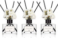 WEALD TRIBE Real Flower Reed Diffuser Set of 3 for Bathroom Shelf Decor, Lemongrass,Eucalyptus & Mint,Velvet Vanilla Scent Sticks Defusers with Essential Oils | Home Office Fragrance(1.7 fl oz/Pack)