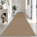 IOHOUZE Washable Exrea Long Hallway Runner Rug 3x14 Non Slip Rubber Backed Kitchen Runner Entryway Runner Indoor, Woven Rugs Floor Carpet for Kitchen Hall Entryway Stair, Orange/Tan/Brown