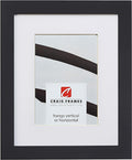 Craig Frames Essentials, Modern 1 Inch Wide 12 x 12 Inch Black Picture Frame Matted to Display a 9 x 9 Inch Photo