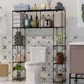 PPN Over-The-Toilet Storage Cabinet Premium Bathroom Organizers Solution for Small Spaces Black Bathroom Shelf Accessories Freestanding Shelves Towel Storage and Decorative Shelving Units Large