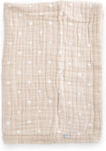 Little Unicorn Newborn Receiving Quilt | Ultra- Soft, Multi-Layered Muslin Fabric | Gift for Newborns & on-The-go (Taupe Cross)