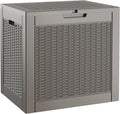 KAMABOKO 31 Gallon Outdoor Storage Box, Resin Deck Boxes Indoor and outdoor, Waterproof Storage Box Lockable Lid for Garden Tools, Package Delivery, Pool Supplies, Patio Cushions, Grey