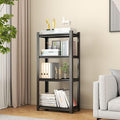 Tall Bookshelf with Open Shelves, Metal Office Book Shelf, Adjustable Organizer Bookcase, Standing Storage Organizer Shelf for Living Room (27.6