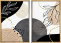 SIGNFORD Framed Canvas Print Wall Art Set Mid-Century Nordic Geometric Ring Plants Abstract Shapes Illustrations Modern Art Decorative Bohemian for Living Room, Bedroom, Office - 24
