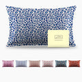 Mulberry Silk Pillowcase for Hair and Skin King Size Leopard Print Silk Pillow Cases with Zipper Soft Breathable Smooth Cooling Silk Pillow Covers for Sleeping (Blue Leopard,20