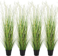 Jexine 4 Pcs 5 ft Tall Artificial Grass Plant Potted Artificial Greenery Floor Plants Faux Pampas Grass Tall in Pot for Housewarming Gift House Garden Bathroom Lobby Outdoor Decoration