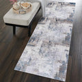 vivorug Runner Rug 2'x8' Machine Washable Non-Slip Runners for Hallways Kitchen Entryway Laundry Room Modern Abstract Carpet Hallway Runner Grey/Navy