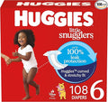 Huggies Size 6 Diapers, Little Snugglers Baby Diapers, Size 6 (35+ lbs), 108 Count (2 Packs of 54), Packaging May Vary