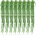 8 Pcs Artificial Succulents Bulk Hanging Plants 24 Inches Large Fake String of Pearls Faux Plants Wall Greenery Decor for Garden Indoor Outdoor Decoration (Fresh Style)