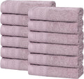 Superior Honeycomb Cotton Medium Weight Towels, for Guest Bath, Master Bathroom, Shower, Adults, Home Essentials, Textured Waffle Border, Assorted Towel Set, 12 Piece Face Towel Set, Sea Fog