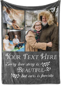 Ships Next Day, Custom Blanket with Picture and Text - Printed in USA, Personalized Photo Blanket with Text (Fleece 96x120)