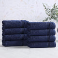 Superior Egyptian Cotton Hand Towel Set, Small Towels for Home Bathroom, Master, Guest Bath, Decor Essentials, Quick Dry, Absorbent, Kitchen, Spa, Hotel, Resort, Adult, Kids, Set of 8, Navy Blue