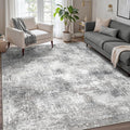 GENIMO Washable Area Rugs for Living Room Bedroom, 8x10 Modern Abstract Non Slip Rug, Low Pile Soft Contemporary Indoor Floor Carpet Cover for Dining Room Kitchen, Grey