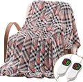 Homemate Electric Blanket Heated King Size - 100“x90“ Ultra Soft Cozy Flannel Heating Blanket with 10 Fast Heat Levels 8 Hours Auto Off Over-Heated Protection ETL Certification Keep Warm in Home
