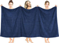 American Soft Linen Oversized Bath Sheet 40x80 Extra Large for Bathroom, 600 GSM 100% Cotton Turkish Jumbo Bathsheet Towels for Adults, Navy Blue Bath Sheet