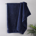 Superior Egyptian Cotton Bath Towel Set, Home Bathroom Towels, Master, Guest Bath, Decor Essentials, Quick Dry, Absorbent, Large Body Towels, Spa, Hotel, Resort, Adult, Kids, Set of 2, Navy Blue