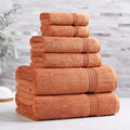 Superior Egyptian Cotton 6-Piece Towel Set, Assorted Towels for Home Bathroom, Master Bath, Decor Essentials, Includes 2 Bath, 2 Hand, 2 Face Towels/Washcloths, Quick Dry, Absorbent, Caramel Brown