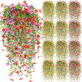 Hoteam 24 Pack Artificial Hanging Flowers Plants for Outdoors 30 Inch UV Resistant Fake Plastic Faux Artificial Plants Bulk for Planter Porch Patio Yard Garden Wedding Wall Indoor