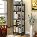 Tall Bookshelf with Open Shelves, Metal Office Book Shelf, Adjustable Organizer Bookcase, Standing Storage Organizer Shelf for Living Room (24