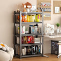 Tall Bookshelf with Open Shelves, Metal Office Book Shelf, Adjustable Organizer Bookcase, Standing Storage Organizer Shelf for Living Room (5 Tier 35.4