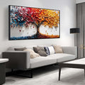 Colorful Tree Wall Art for Living Room - Tree of Life Wall Decor Office - Large Framed Wall Art Size 29