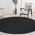 Nourison Home Essentials 8' x Round Black Fabric Outdoor Area Rug (8' Round)