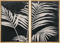 SIGNWIN Framed Canvas Print Wall Art Palm Leaf Print, Minimalist Wall Art, Black White Wall Art Prints for Living Room, Bedroom, Office - 24