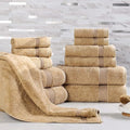 Superior Egyptian Cotton 12-Piece Towel Set, Assorted Towels for Home Bathroom, Guest Bath Decor Essentials, Includes 4 Bath, 4 Hand, 4 Face Towels/Washcloths, Quick Dry, Absorbent - Toast