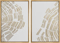 MUDECOR Framed Canvas Print Wall Art Set Gold White Forest Tree Wood Rings Abstract Nature Illustrations Modern Art Decorative Contemporary Chic for Living Room, Bedroom, Office - 16