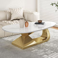 Modern Oval Sintered Stone Coffee Table, 51.2