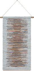 Mark&Day Wall Art, Stanzach Hide Leather and Fur Farmhouse Charcoal Macrame Tapestry Wall Hanging for Living Room, Bedroom, Office or Kitchen (44