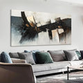 TAIJXAGSG Large Abstract Wall Art For Living Room Prints Artwork Abstract Canvas Art Wall Decor Black Wall Art Modern Painting Print Picture For Hotel Office Home Artwork 29x58 Inch