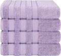 American Soft Linen Salem 100% Cotton Turkish 4 Piece Bath Towels for Bathroom, 600 GSM Soft Absorbent Quick Dry Bath Towel Set, Lilac