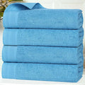 Superior Honeycomb Cotton Medium Weight Towels, for Guest Bath, Master Bathroom, Shower, Quick Dry, Adults, Home Essentials, Textured Waffle Border, Towel Set, Bath Towels, Set of 4, Azure