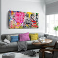 Colorful Banksy Wall Art for Living Room - Graffiti Posters for Teen Girls Room Ready to Hang Size 24