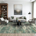 GENIMO Washable Rug-6x9 Area Rugs Lightweight Low Pile Carpet with Rubber Backing, Modern Pet Friendly Decorative Rug for Living Room, Bedroom, Playroom, Sage Green