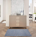 Nourison Essentials Indoor/Outdoor Blue/Grey 3' x 5' Area Rug, Easy Cleaning, Non Shedding, Bed Room, Living Room, Dining Room, Backyard, Deck, Patio (3x5)